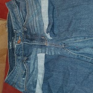 Time & True Size 8 Midrise Cuffed Jeans
